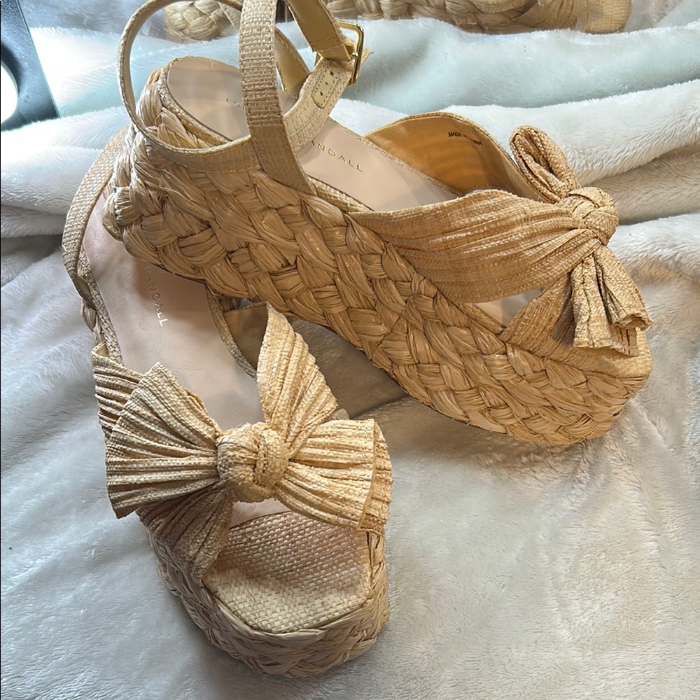 Loeffler Randall Tan Espadrilles with Woven Design